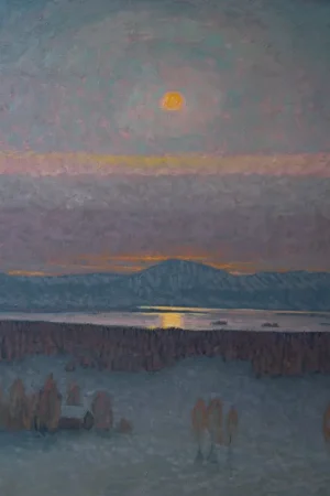 Expédition Rapide Anders Loman (1879–1953) - Paysage de montagne au clair de lune, 1926