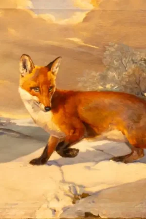 Réduction Renard avec geai en paysage d'hiver, École allemande, vers 1885–1905