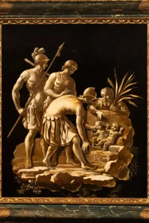 Commander Vite La découverte de Romulus et Remus par Faustulus, daté 1564
