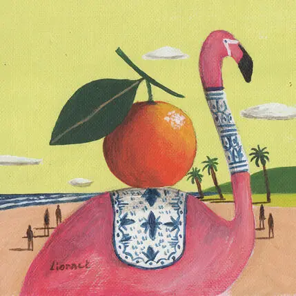 Flamant rose à l'orange Populaire