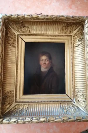 Satisfait Ou Remboursé Petite Huile Sur Bois 19ème, Portrait De Marin